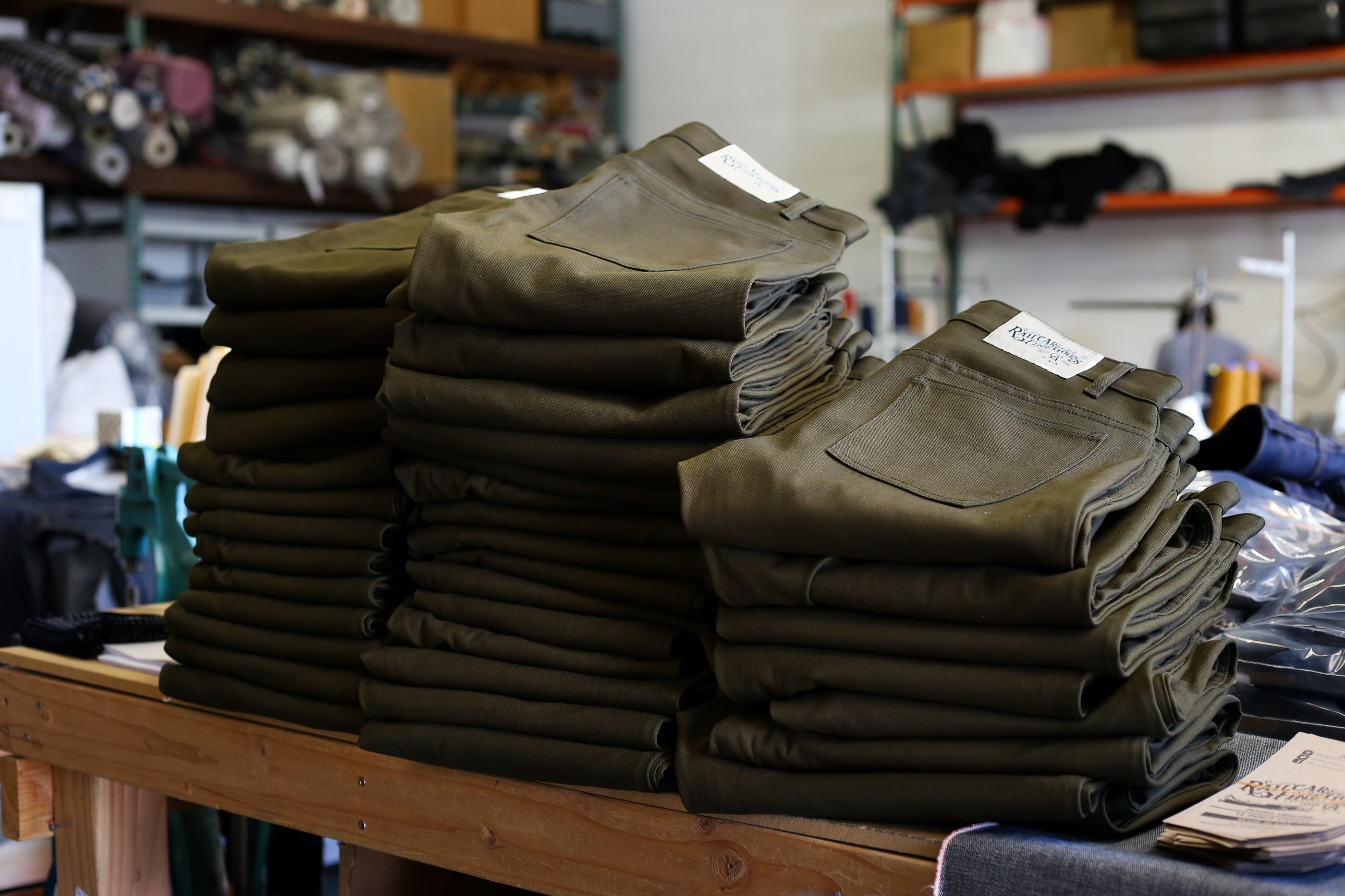NEW SEAWEED GREEN FLIGHT TROUSERS