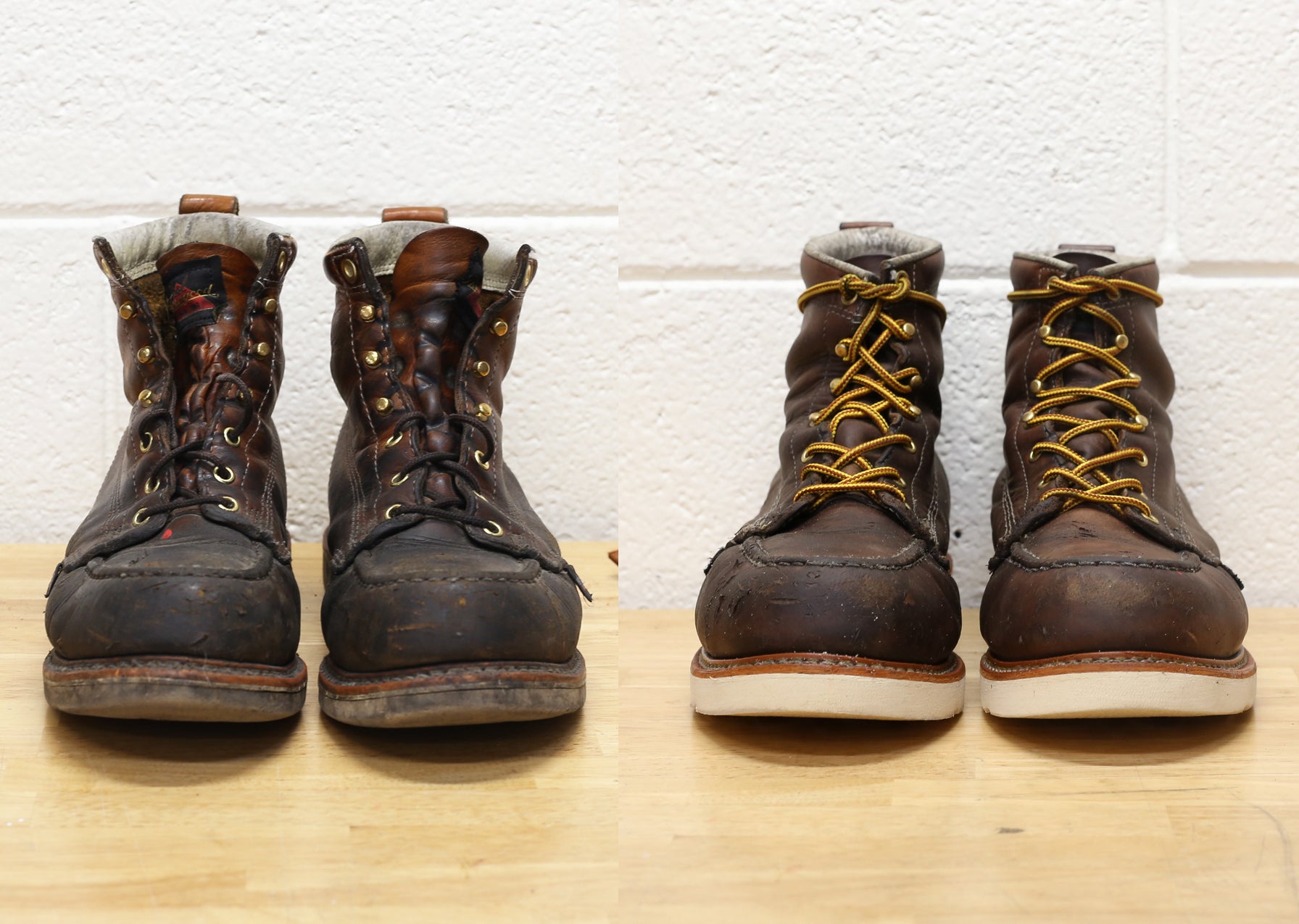 BEFORE & AFTER BOOT RE-SOLE