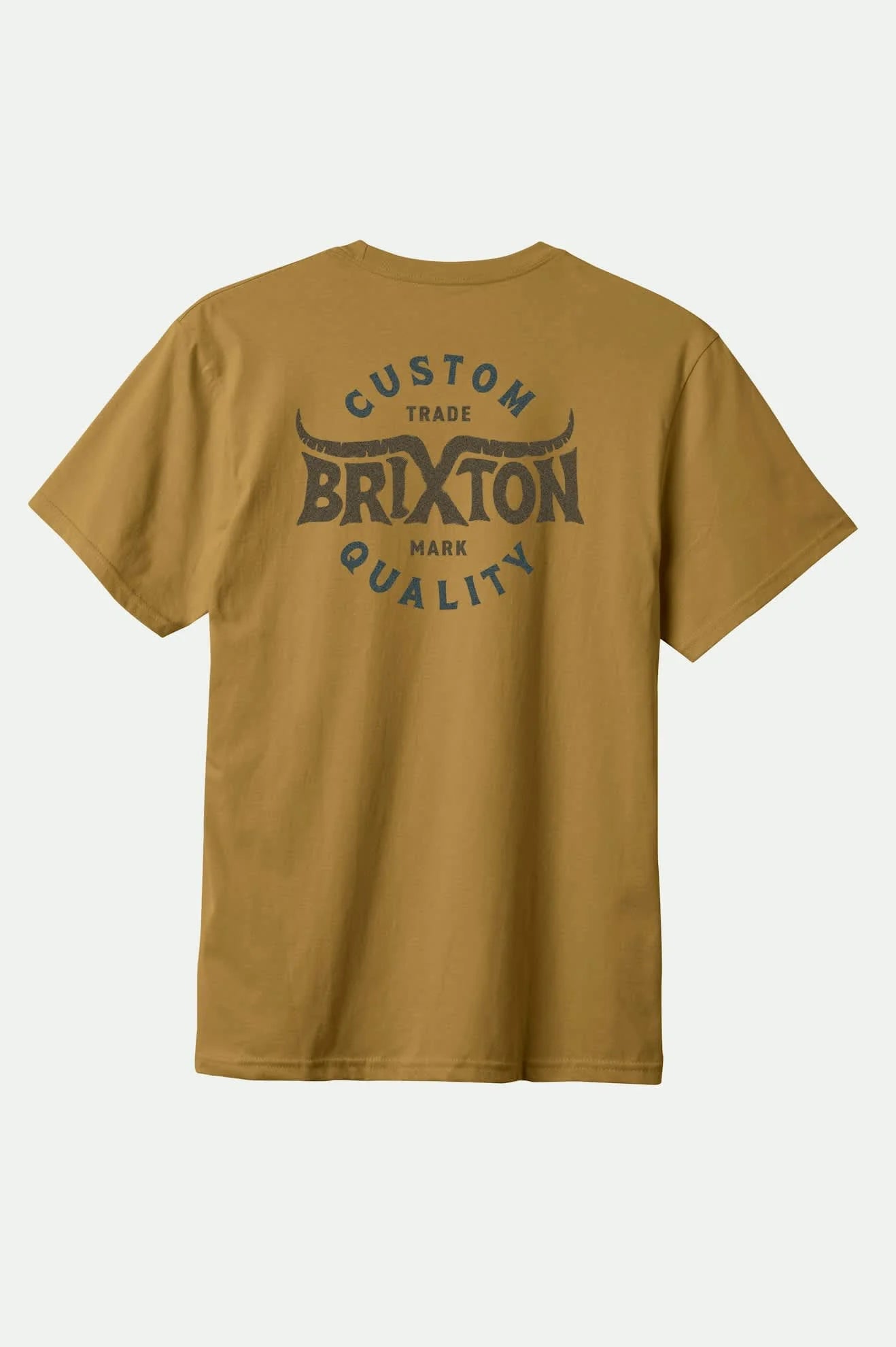 Back of Brixton Men's Gibson Short Sleeve Dijon Worn Wash Tee Shirt