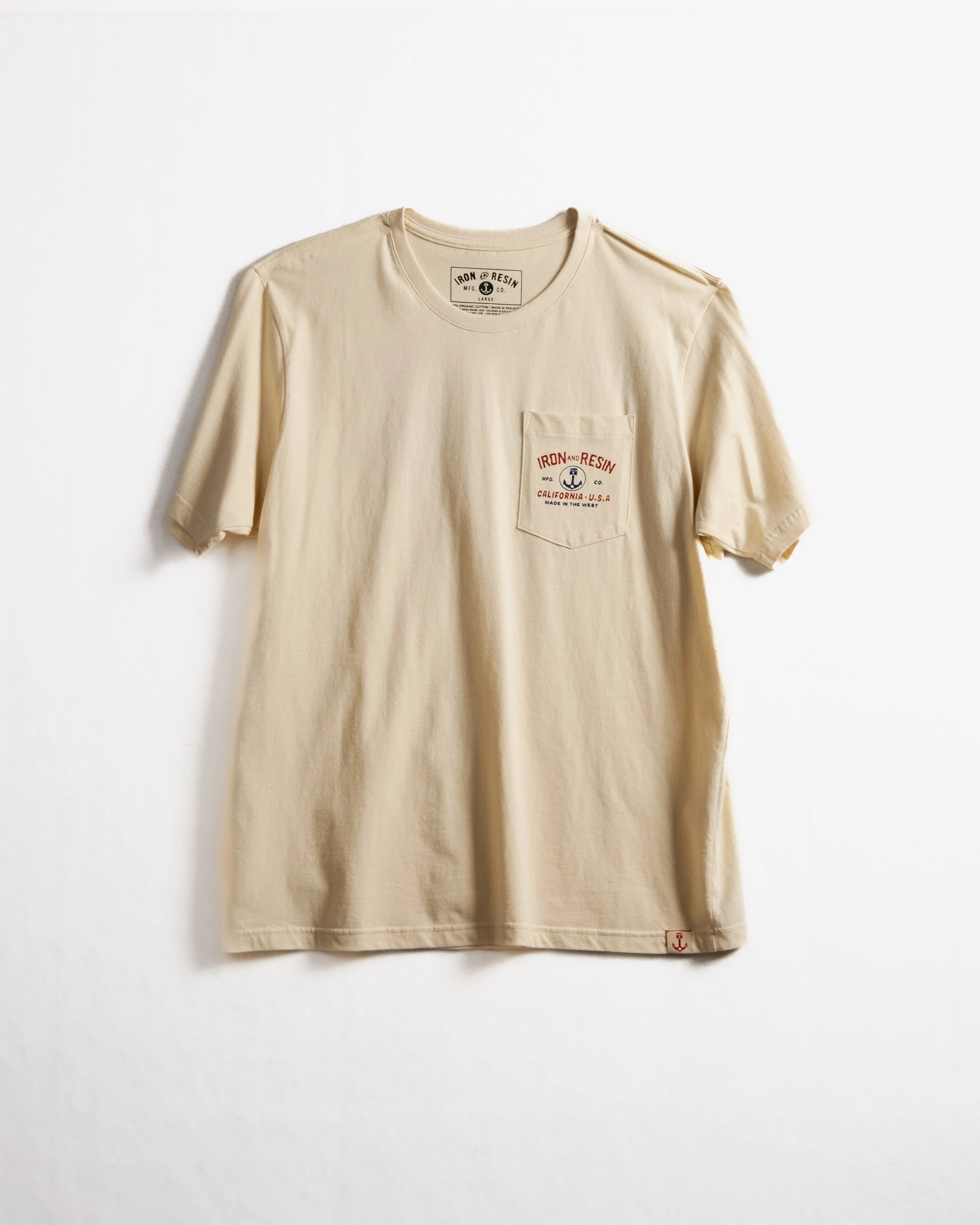 Front of Iron & Resin Men's Shop Bench Tee - Natural