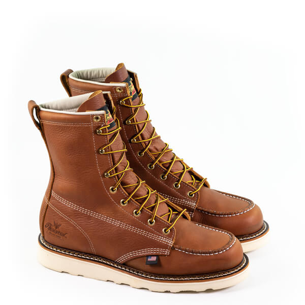 Side of Thorogood American Heritage – 8″ Tobacco Moc Toe – MAXWear Wedge™ (814-4201)