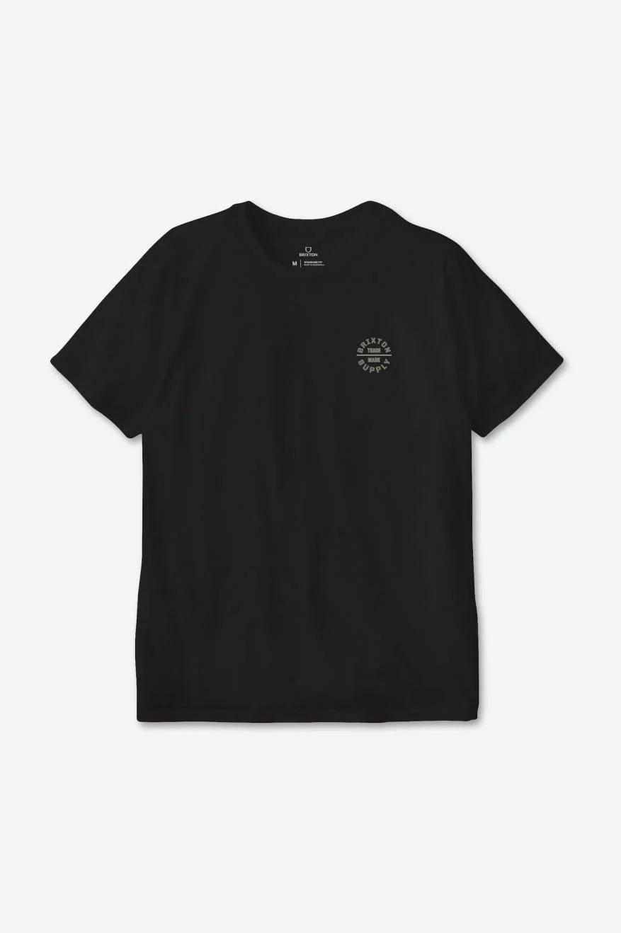 Brixton Men's Oath V S/S Standard Tee Black/Olive Surplus/Mineral Grey
