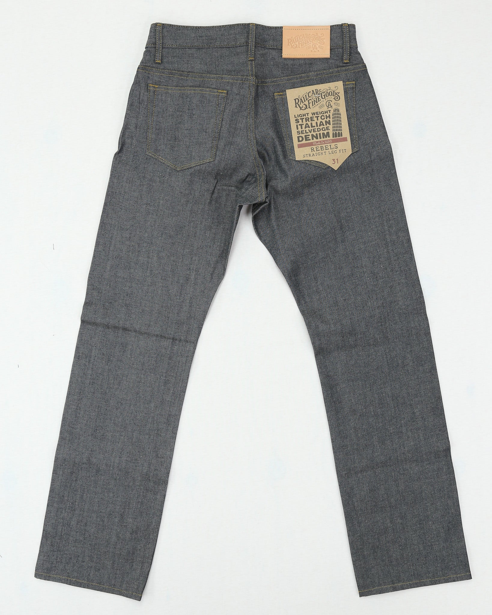 Rebels X102 Stretch Modern Straight Leg Candiani Gray Warp White Weft Selvedge