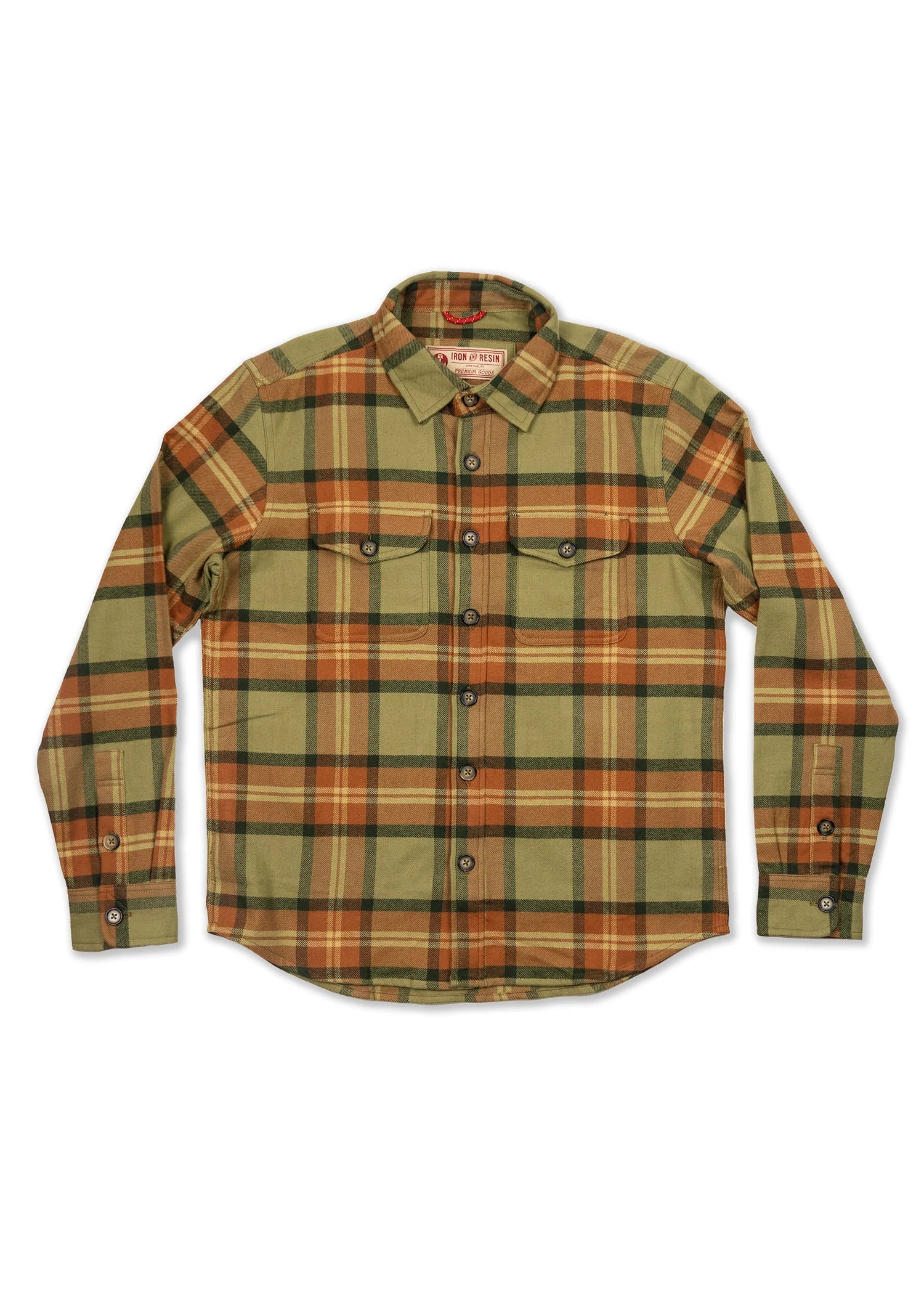Front of Iron & Resin Men's Quidel Shirt - Green 