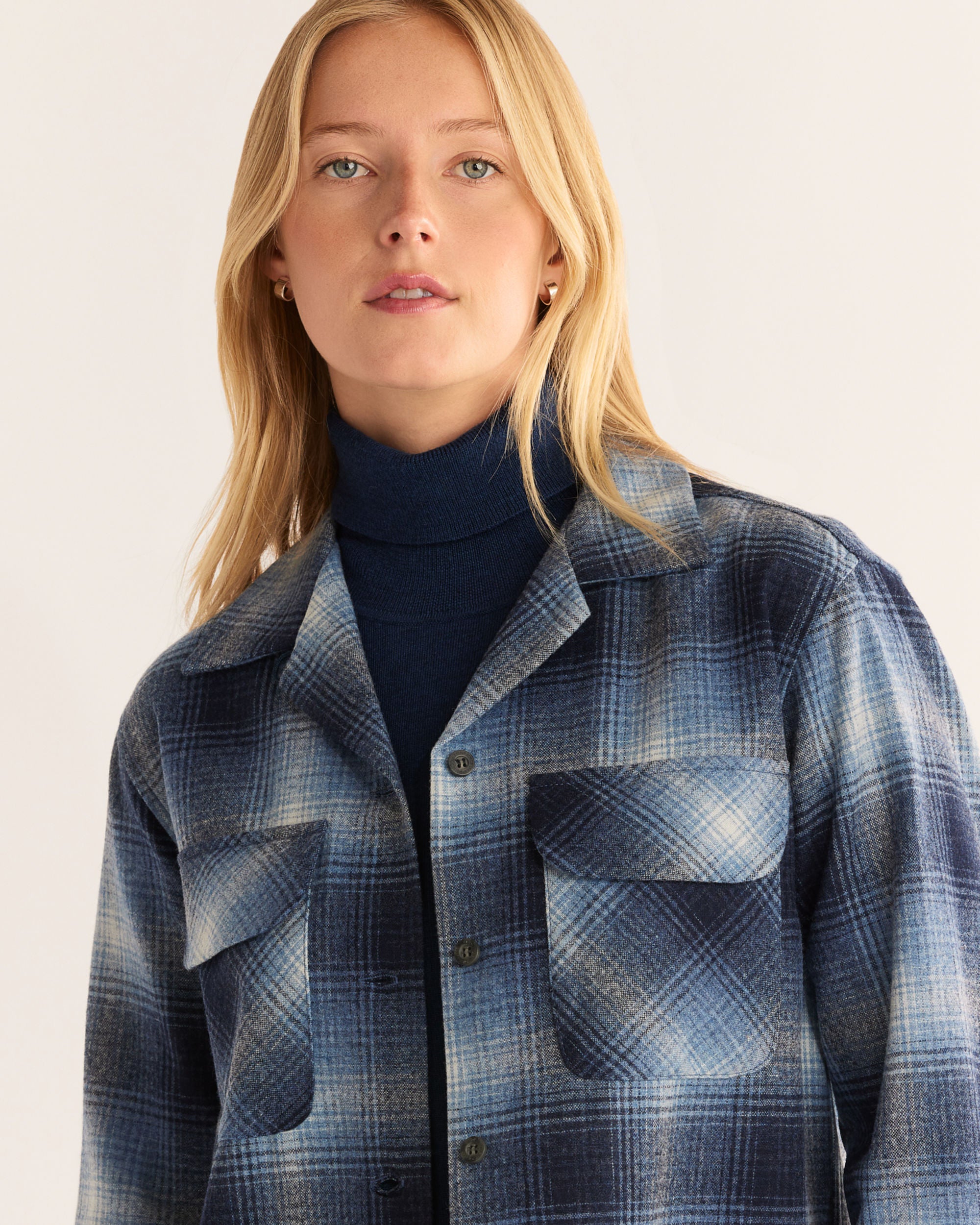 Pendleton Women's Boyfriend Board Shirt Blue Mix Ombre TM470-32603