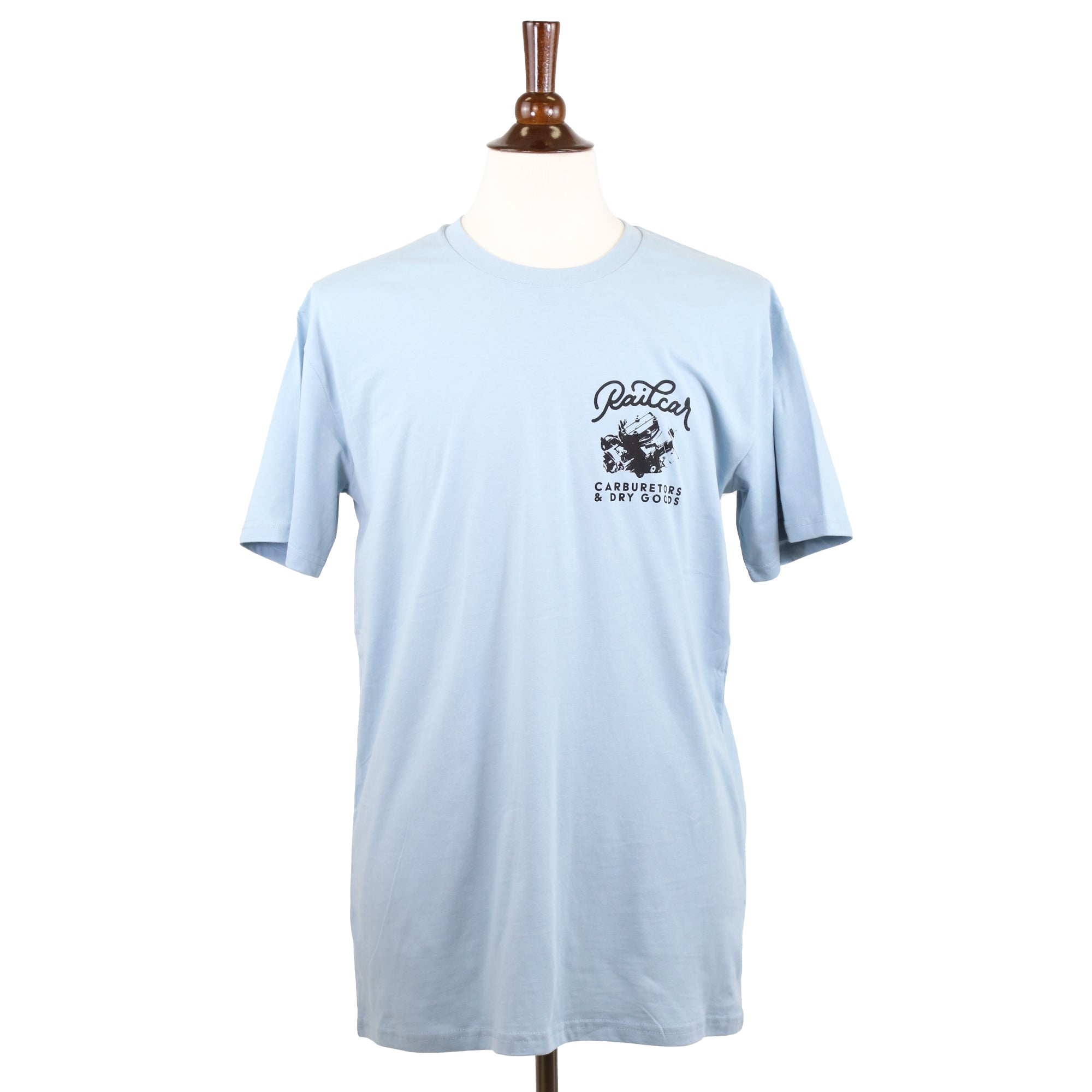 Carburetors And Dry Goods Light Blue Tee Shirt (Limited Stock)