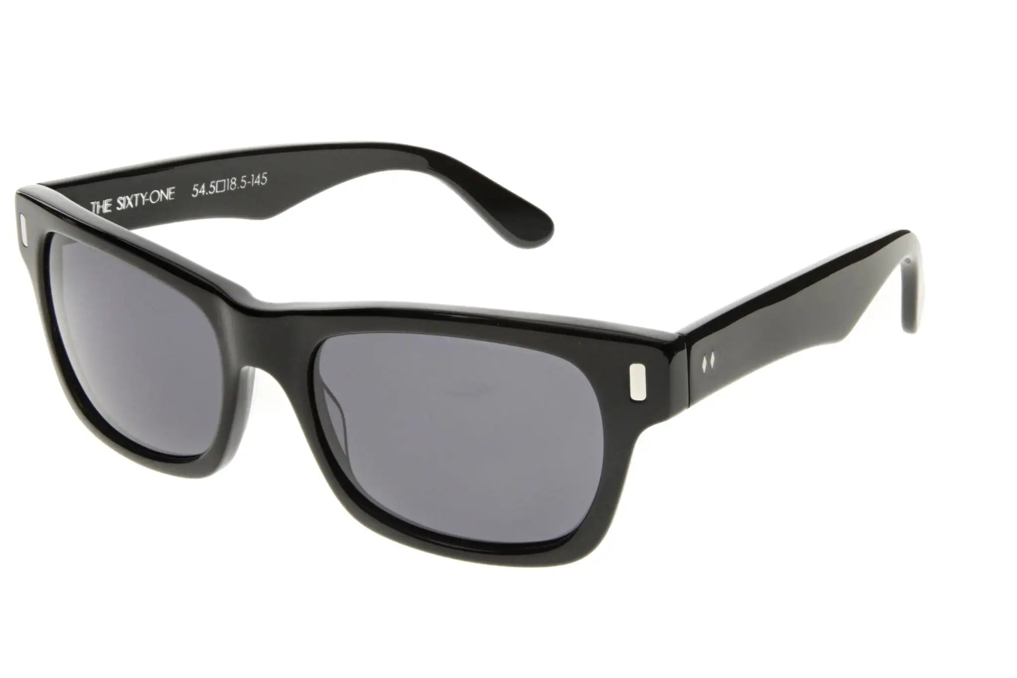 Front Angle of Tres Noir Sixty- One (Black - Smoke Lens) Sunglasses
