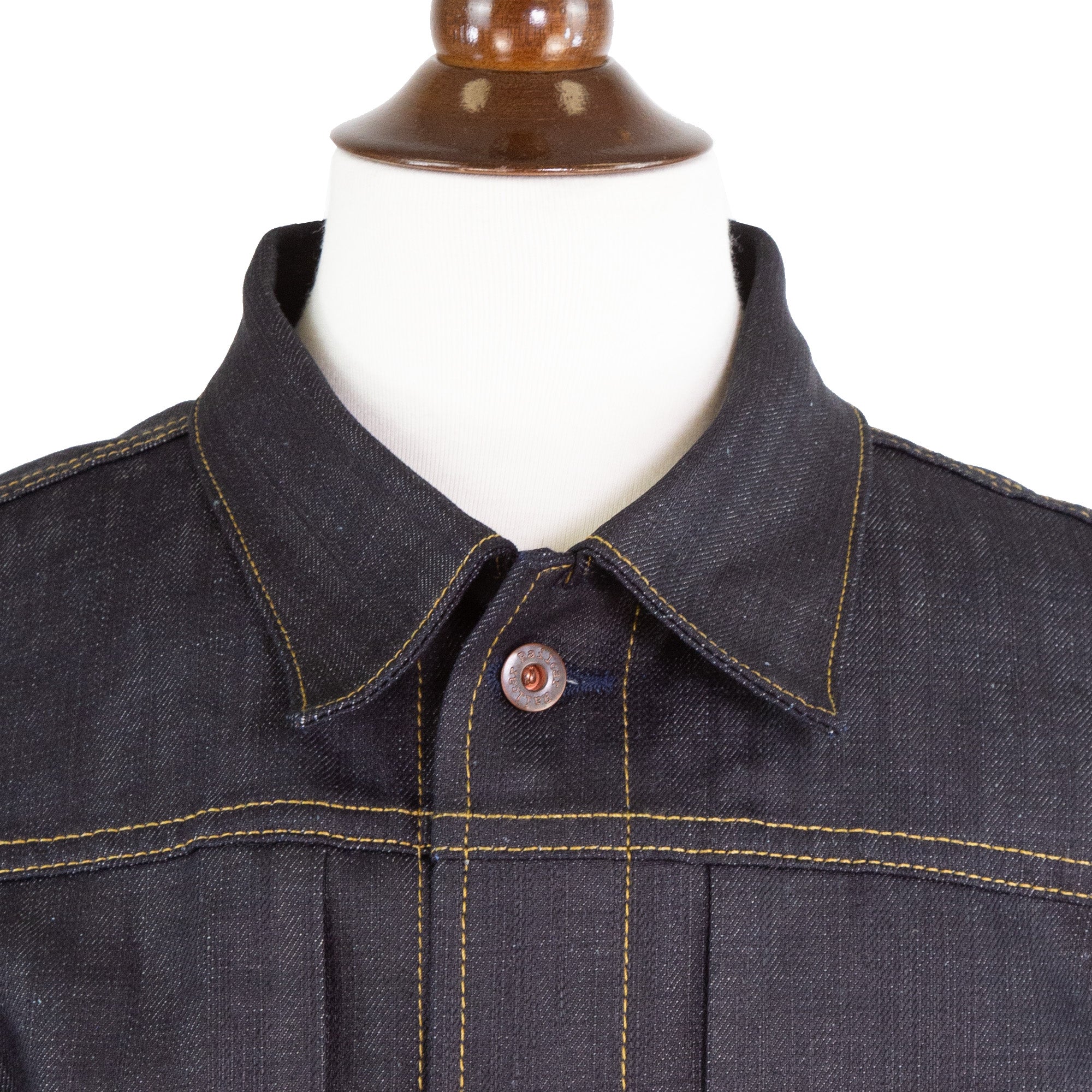 Collar Detail of Type 1 X113 13.25 Oz Denim Jacket