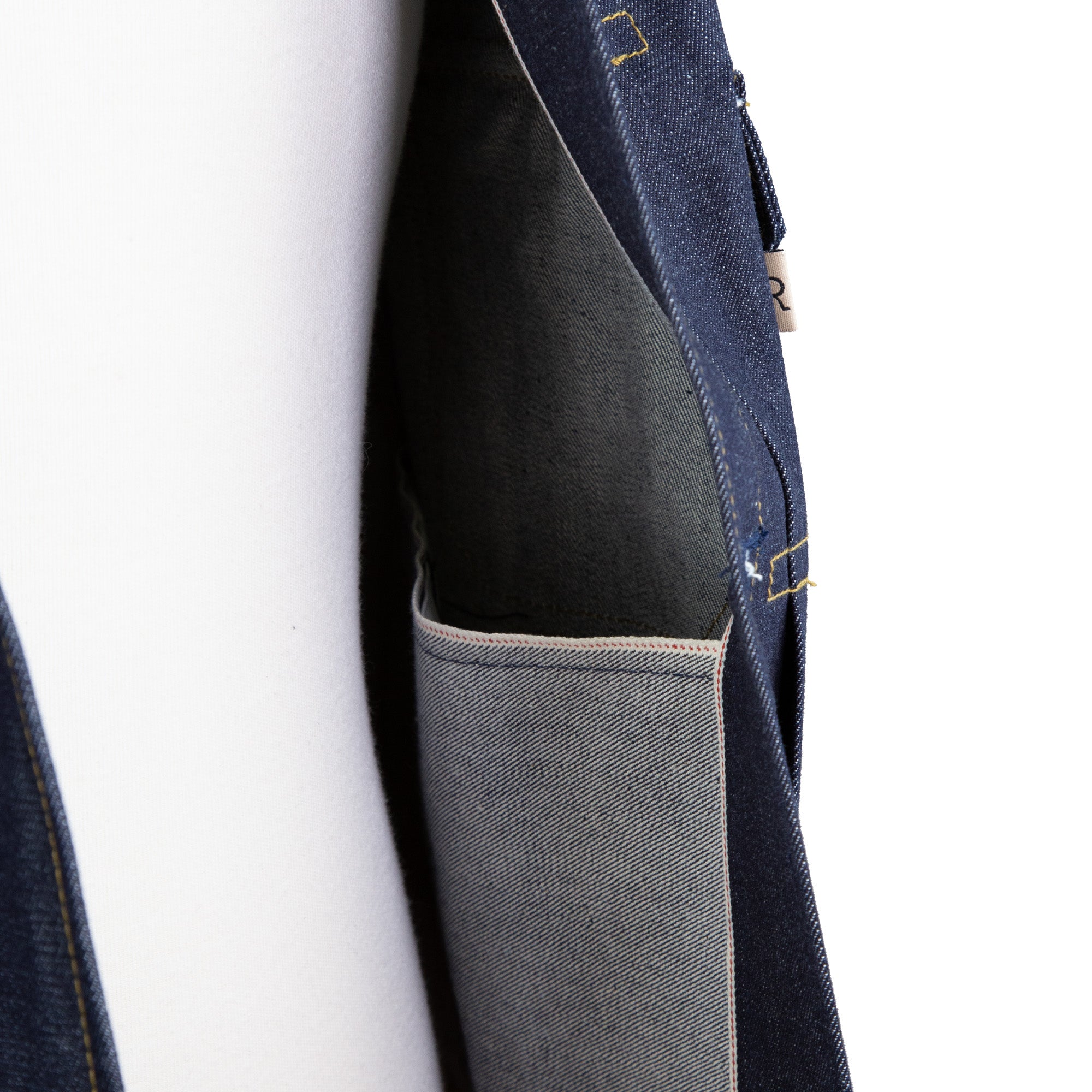 Interior Pocket Detail of Type 2 X110 13.5 Oz Classic Indigo Selvedge Jacket