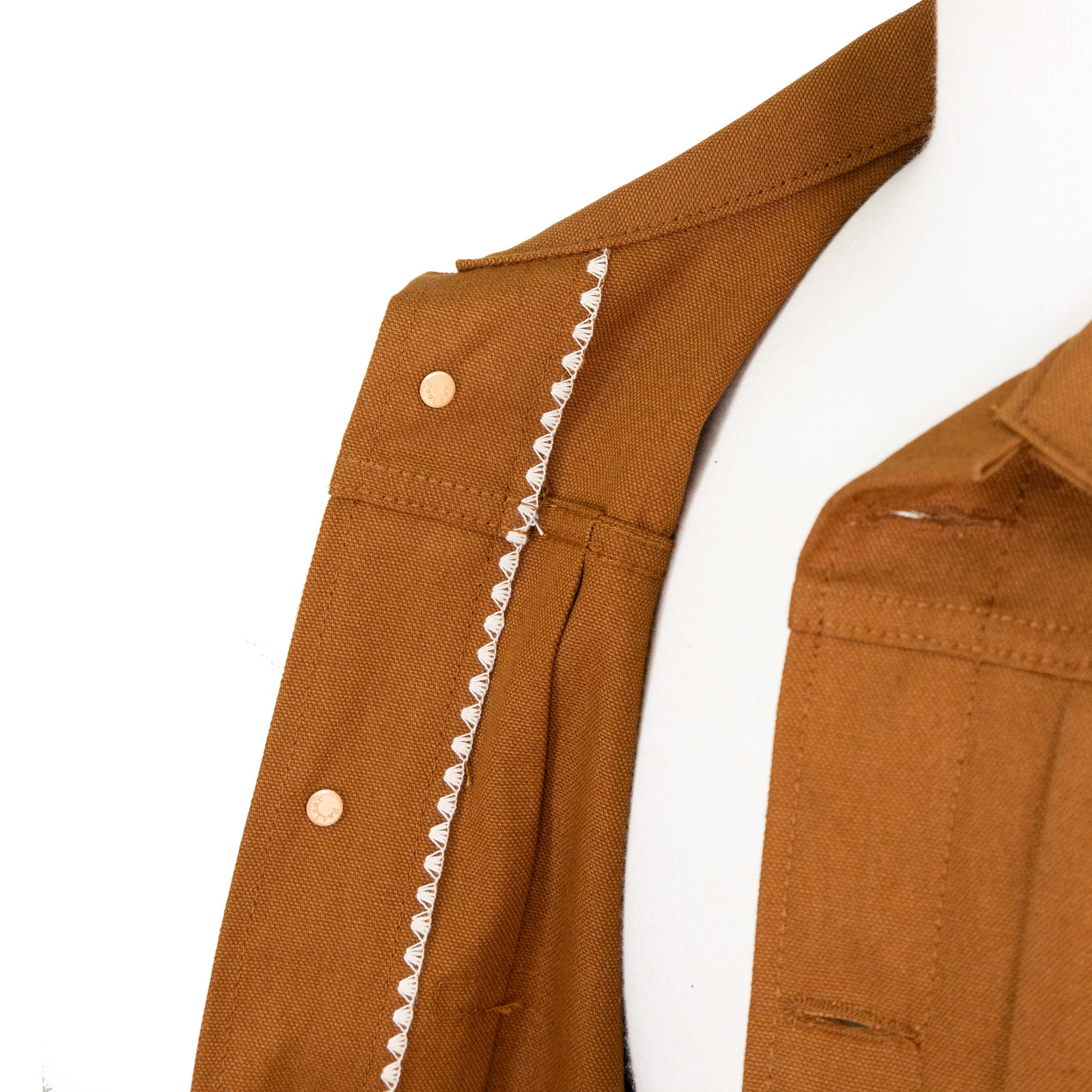 Placket Detail of Type 1 Duck 12 Oz Canvas Jacket